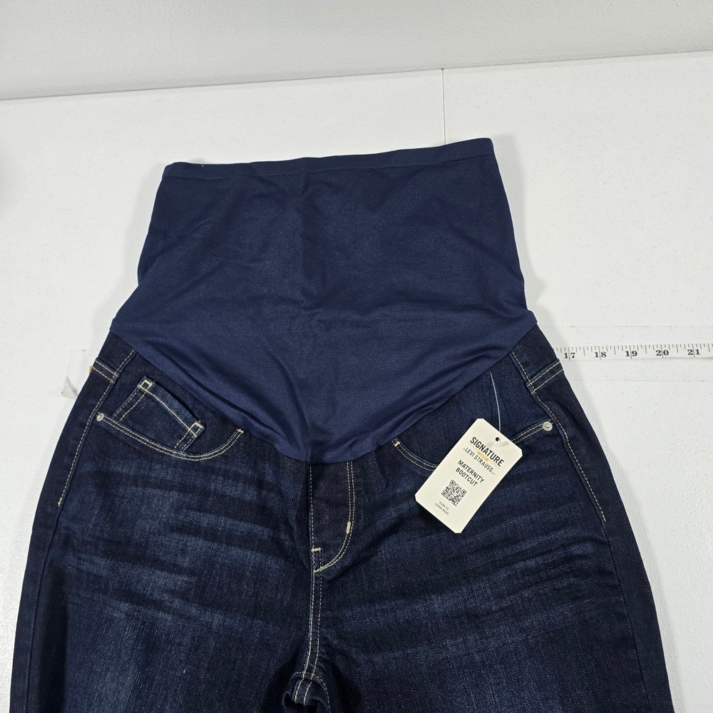 Signature by Levi Strauss Maternity Bootcut Jeans Dark Wash Blue Sz L 816540003 - Picture 3 of 10